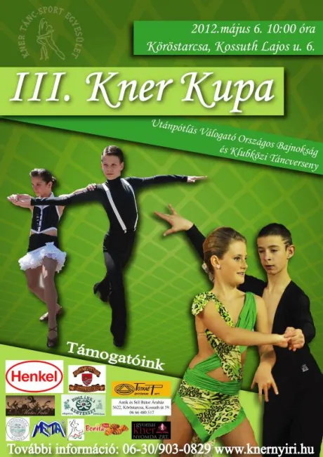 III. Kner Kupa- Utánpótlás Válogató OB és Klubközi Táncverseny Forgatókönyve