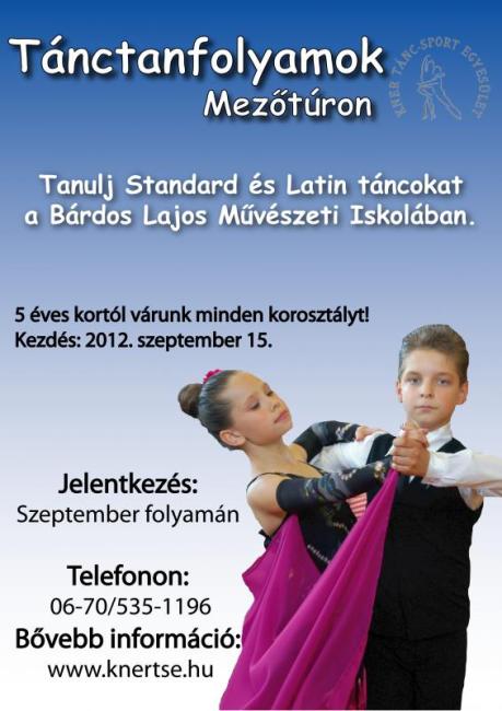 Már csak egy hétig lehet jelentkezni Mezőtúron társastánc szakra!