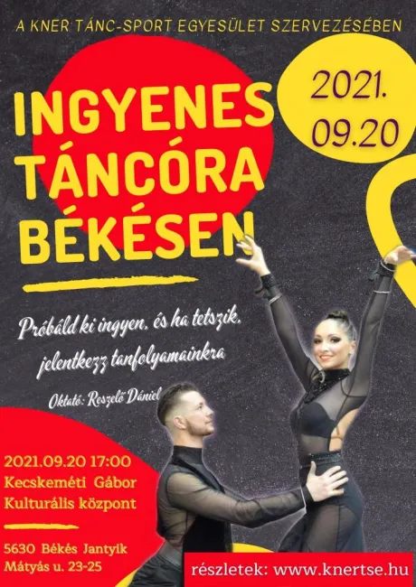 Ingyenes nyílt táncóra Békésen 2021.09.20.