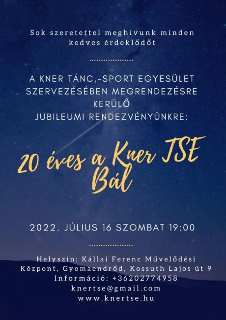 "20 éves a Kner TSE" Bál